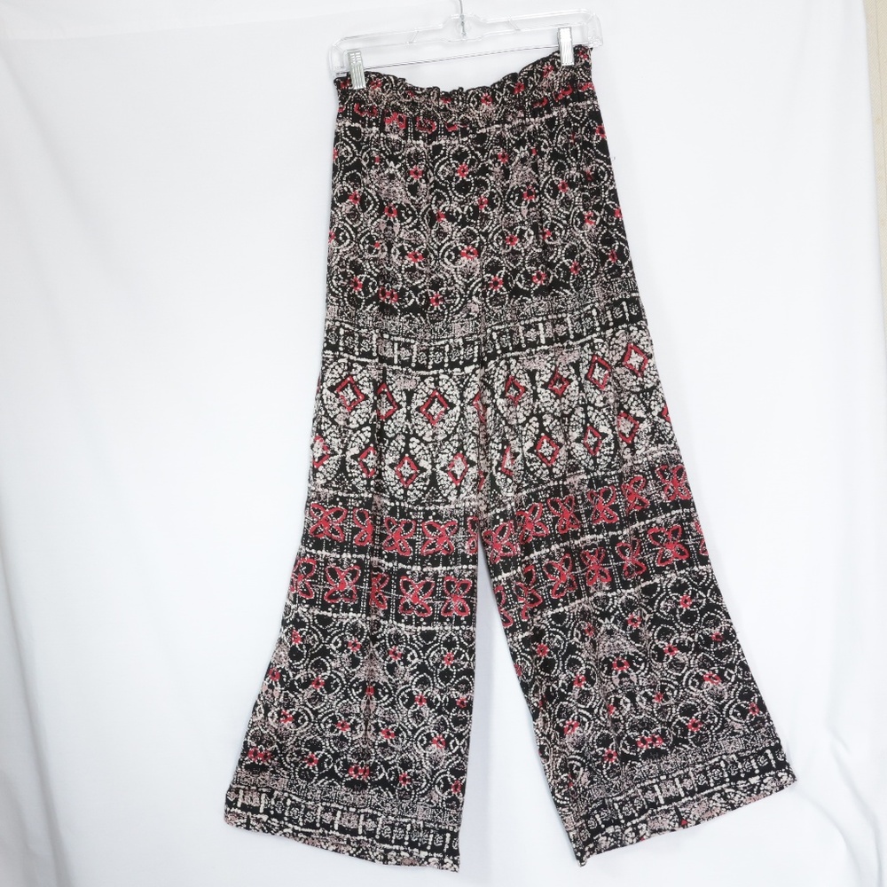 Angie Elastic Shirred Waist Palazzo Pants